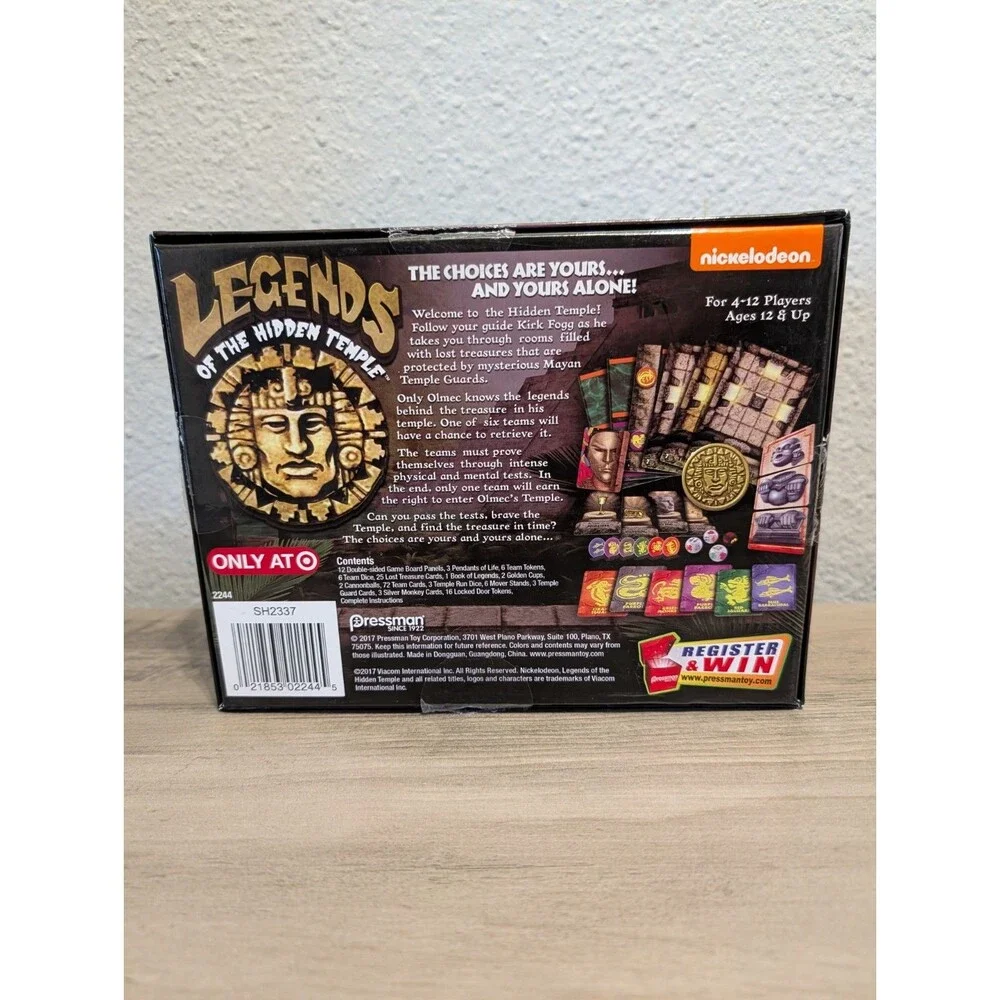Legends of the Hidden Temple Board Game Nickelodeon 2017 Pressman Complete New
